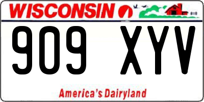 WI license plate 909XYV