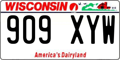 WI license plate 909XYW