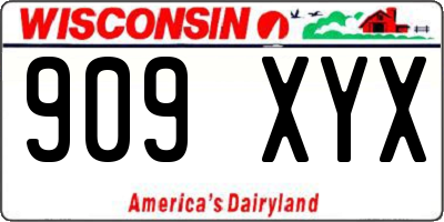 WI license plate 909XYX