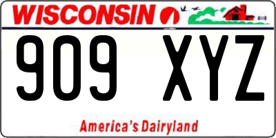 WI license plate 909XYZ