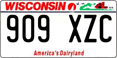 WI license plate 909XZC
