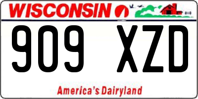 WI license plate 909XZD