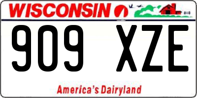 WI license plate 909XZE