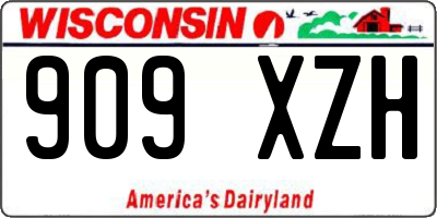 WI license plate 909XZH