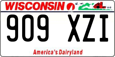 WI license plate 909XZI
