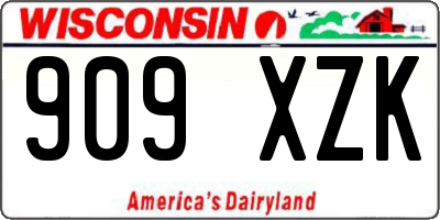WI license plate 909XZK