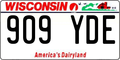 WI license plate 909YDE