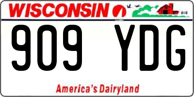 WI license plate 909YDG