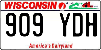 WI license plate 909YDH