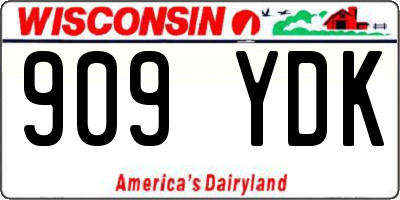 WI license plate 909YDK