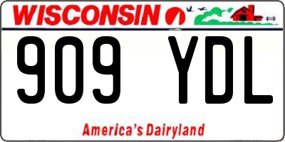 WI license plate 909YDL