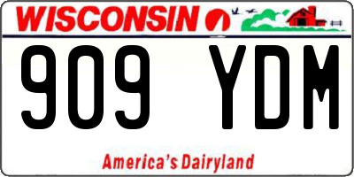 WI license plate 909YDM