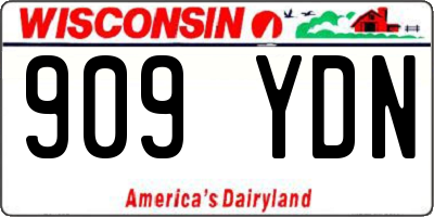 WI license plate 909YDN