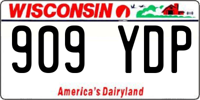 WI license plate 909YDP