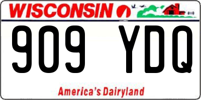 WI license plate 909YDQ