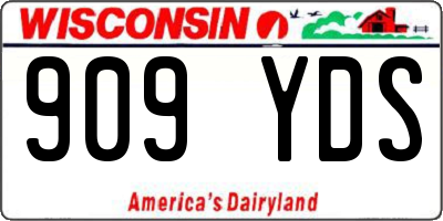 WI license plate 909YDS