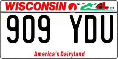 WI license plate 909YDU