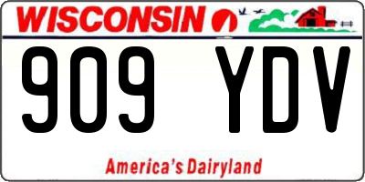 WI license plate 909YDV