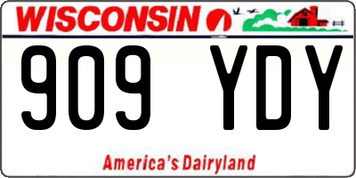 WI license plate 909YDY