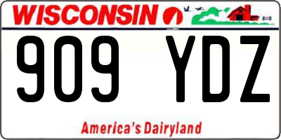 WI license plate 909YDZ