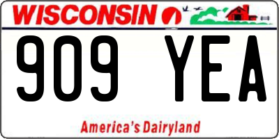 WI license plate 909YEA