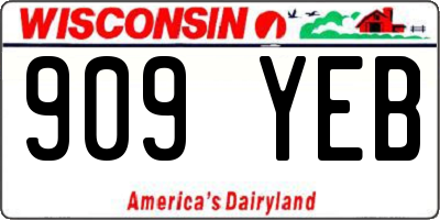 WI license plate 909YEB