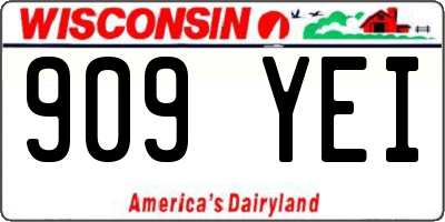 WI license plate 909YEI