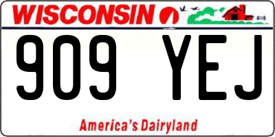WI license plate 909YEJ