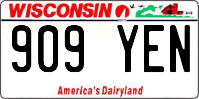WI license plate 909YEN