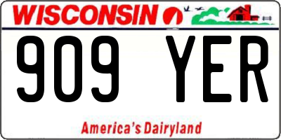 WI license plate 909YER