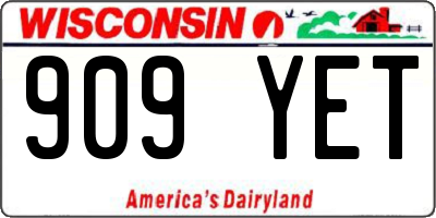 WI license plate 909YET