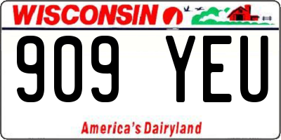 WI license plate 909YEU