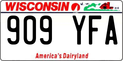 WI license plate 909YFA