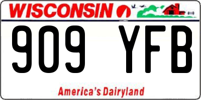 WI license plate 909YFB