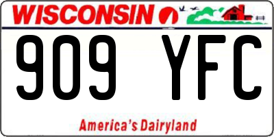 WI license plate 909YFC