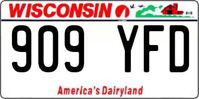 WI license plate 909YFD