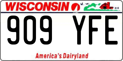 WI license plate 909YFE