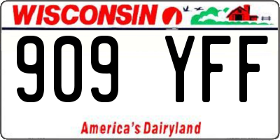 WI license plate 909YFF