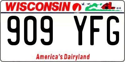 WI license plate 909YFG