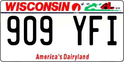 WI license plate 909YFI