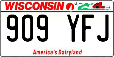 WI license plate 909YFJ