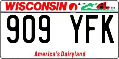 WI license plate 909YFK
