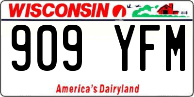 WI license plate 909YFM