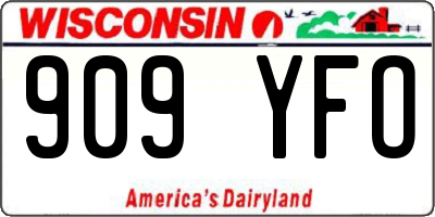 WI license plate 909YFO