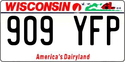 WI license plate 909YFP