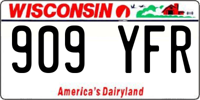 WI license plate 909YFR