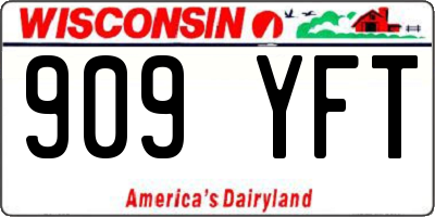WI license plate 909YFT