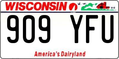 WI license plate 909YFU