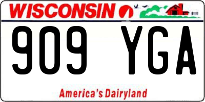 WI license plate 909YGA