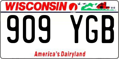 WI license plate 909YGB